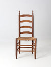 antique ladder back chair with rush seat