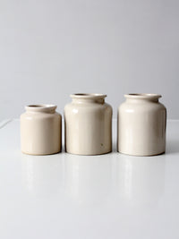 antique stoneware crocks set of 3