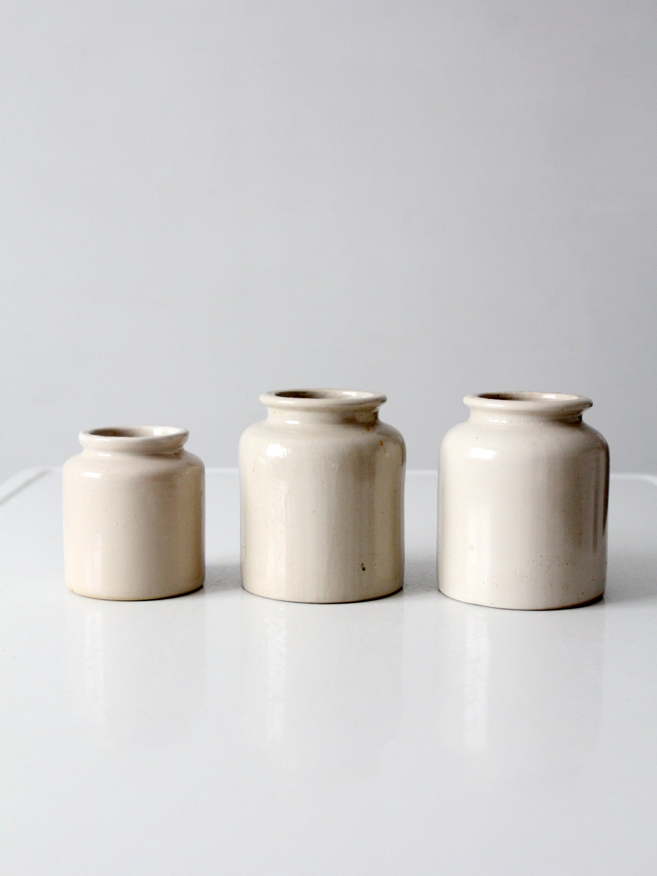 antique stoneware crocks set of 3