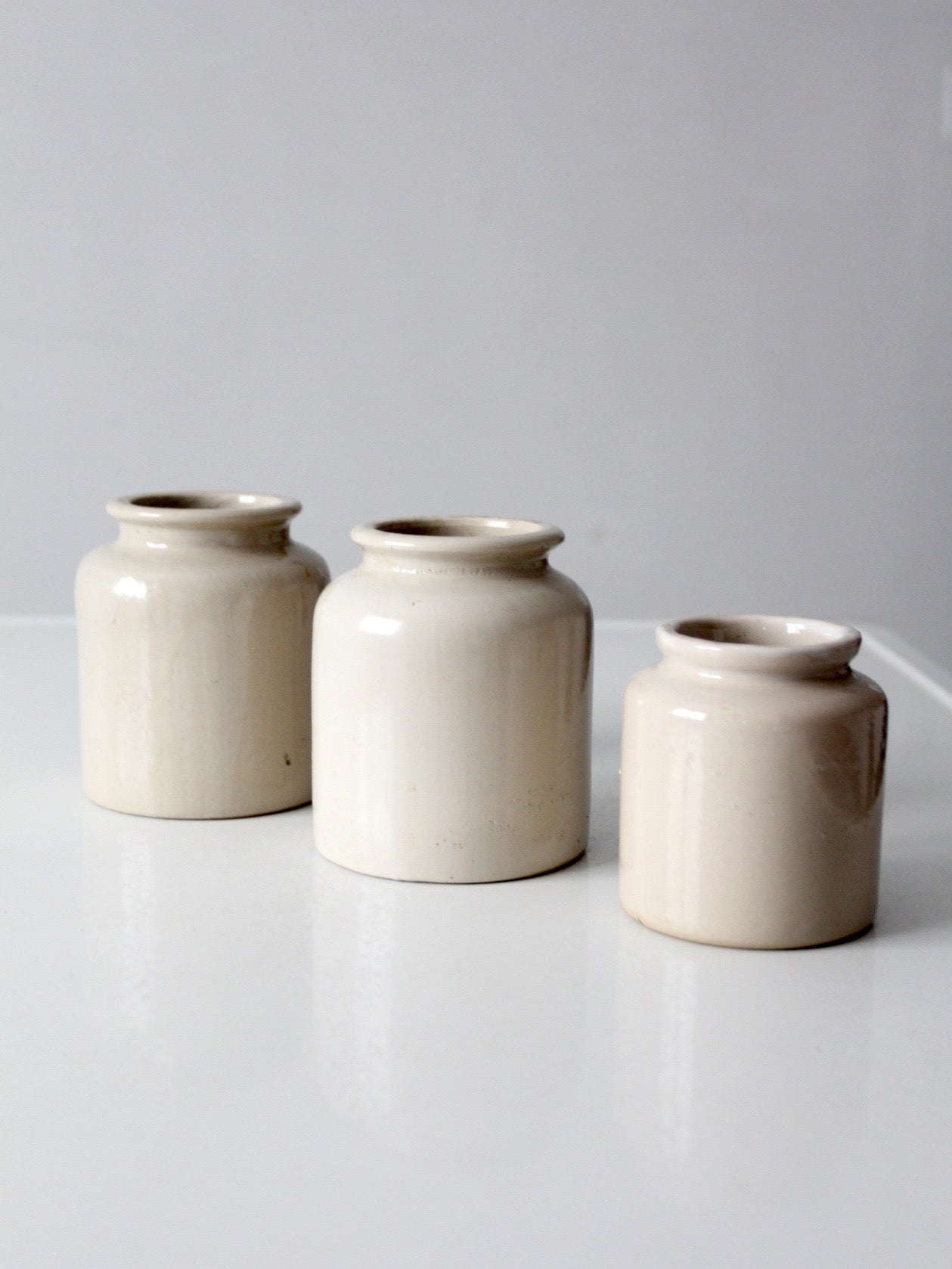 antique stoneware crocks set of 3