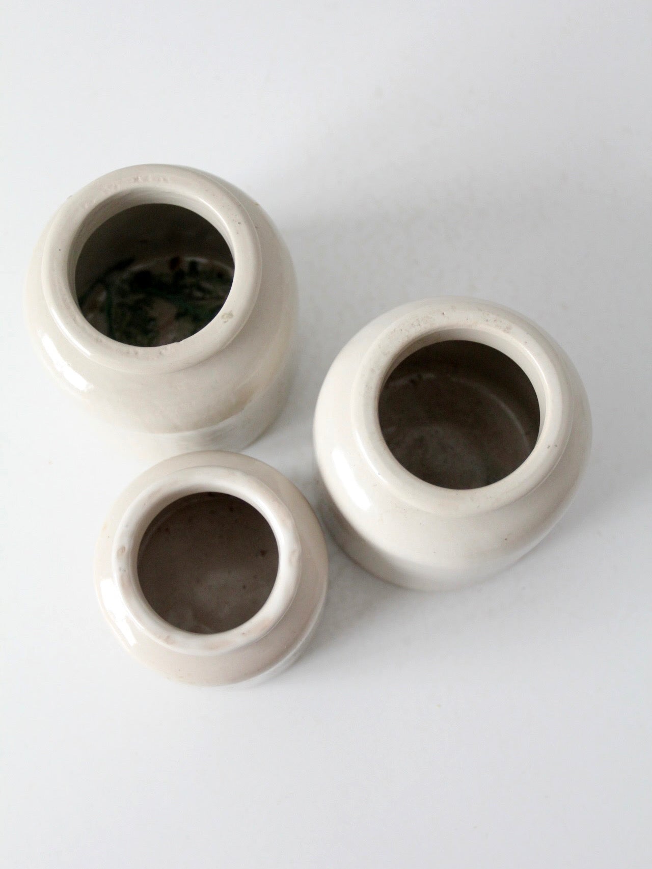 antique stoneware crocks set of 3