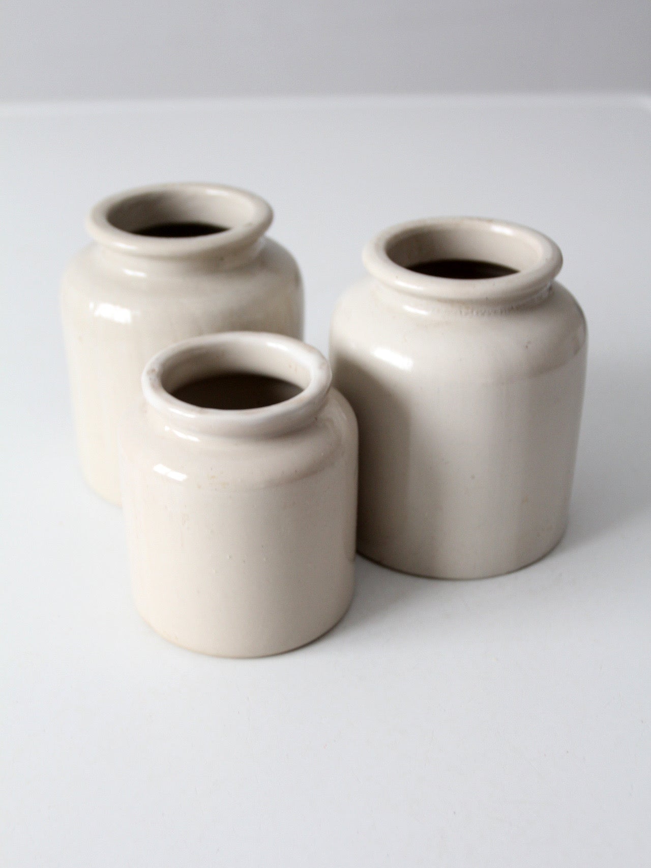 antique stoneware crocks set of 3