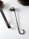 antique smelting pot and ladles