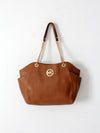 Michael Kors Jet Set Saffiano brown leather tote bag