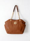 Michael Kors Jet Set Saffiano brown leather tote bag