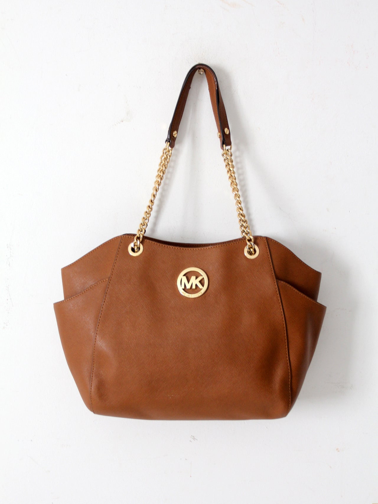 Michael Kors Jet Set Saffiano brown leather tote bag