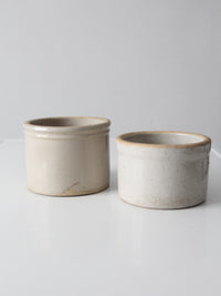 pair of antique stoneware kitchen crocks
