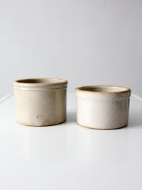 pair of antique stoneware kitchen crocks