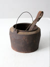 antique smelting pot and ladles