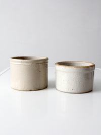 pair of antique stoneware kitchen crocks