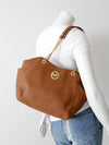 Michael Kors Jet Set Saffiano brown leather tote bag