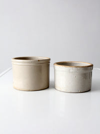 pair of antique stoneware kitchen crocks