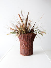 vintage wicker basket vase