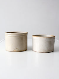 pair of antique stoneware kitchen crocks