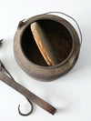 antique smelting pot and ladles
