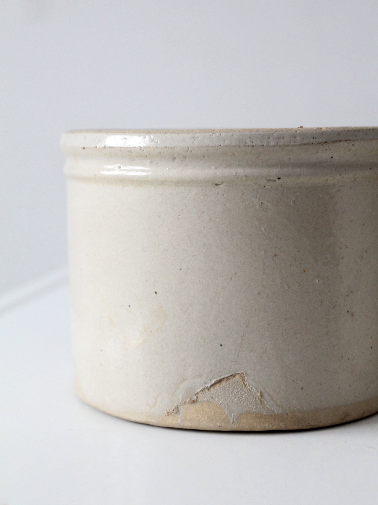 pair of antique stoneware kitchen crocks