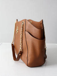 Michael Kors Jet Set Saffiano brown leather tote bag