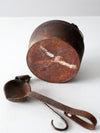 antique smelting pot and ladles