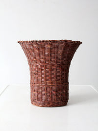 vintage wicker basket vase