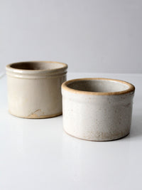 pair of antique stoneware kitchen crocks