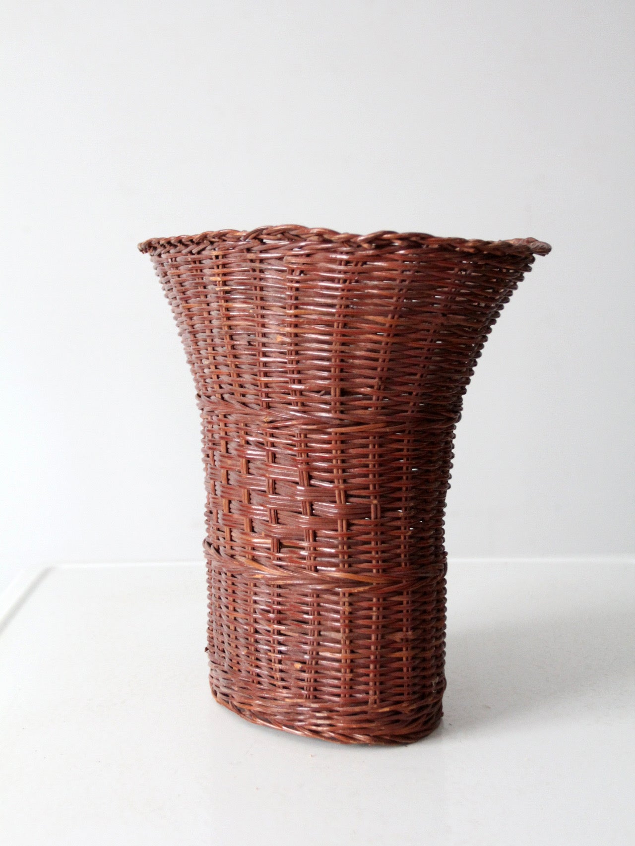 vintage wicker basket vase