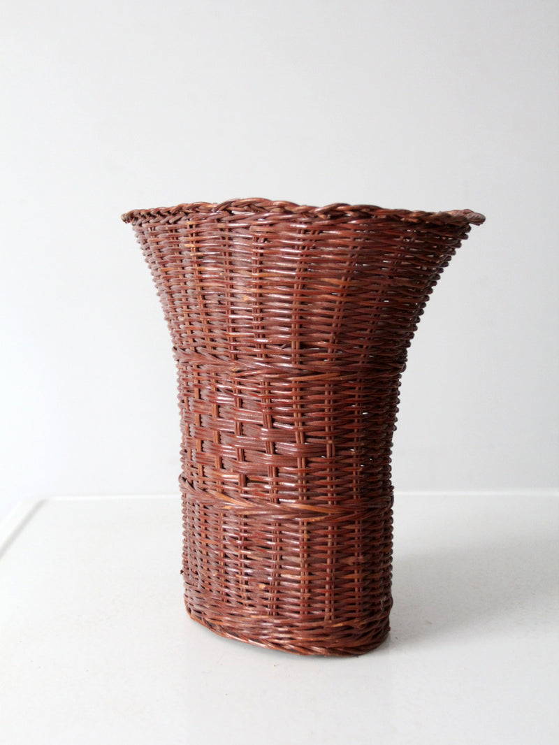 vintage wicker basket vase
