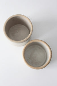 pair of antique stoneware kitchen crocks