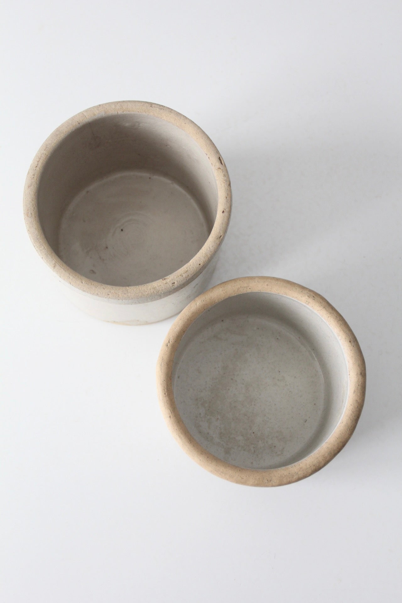 pair of antique stoneware kitchen crocks