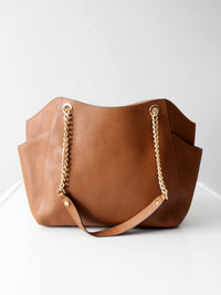 Michael Kors Jet Set Saffiano brown leather tote bag