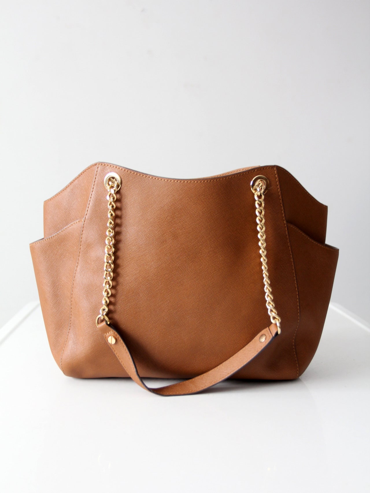 Michael Kors Jet Set Saffiano brown leather tote bag