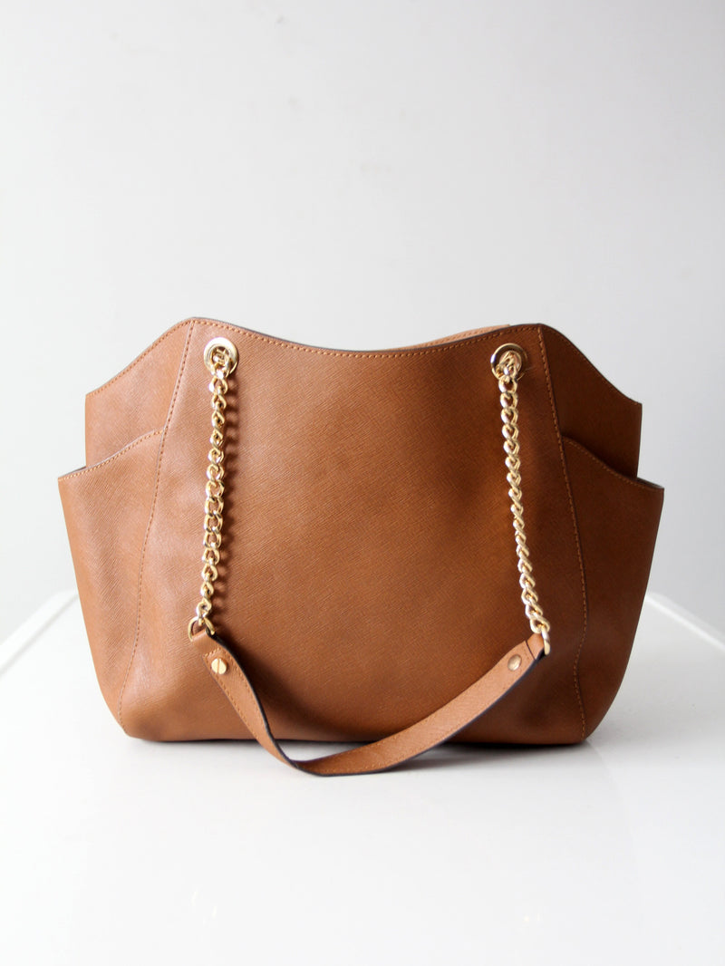 Michael Kors Jet Set Saffiano brown leather tote bag