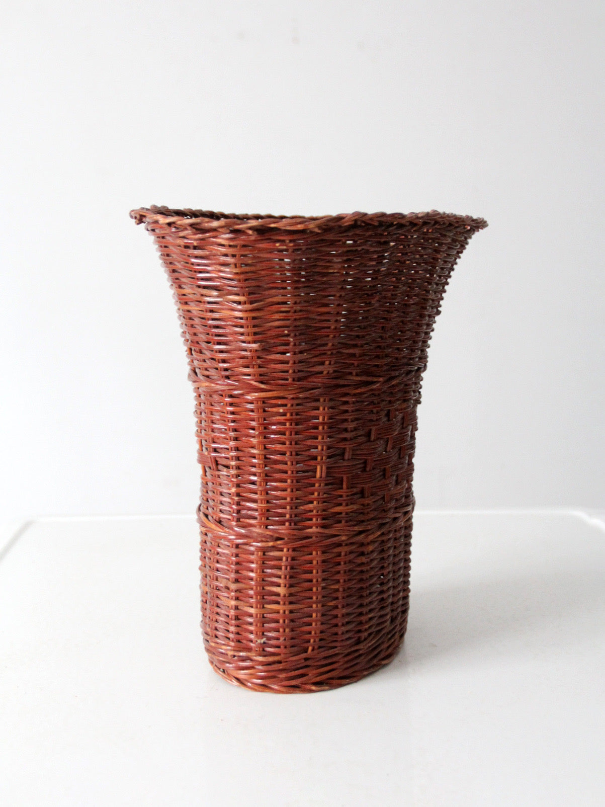 vintage wicker basket vase