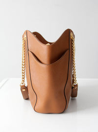 Michael Kors Jet Set Saffiano brown leather tote bag