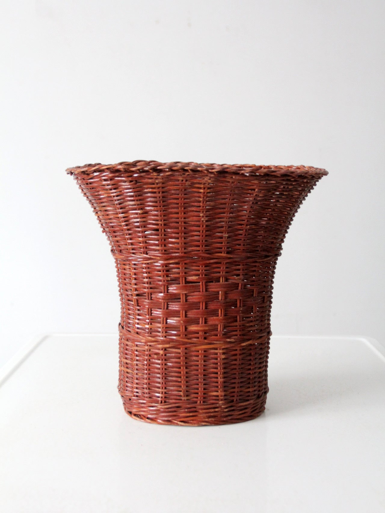 vintage wicker basket vase