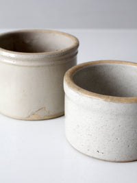 pair of antique stoneware kitchen crocks