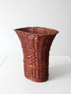 vintage wicker basket vase