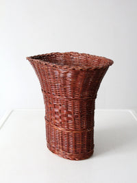 vintage wicker basket vase