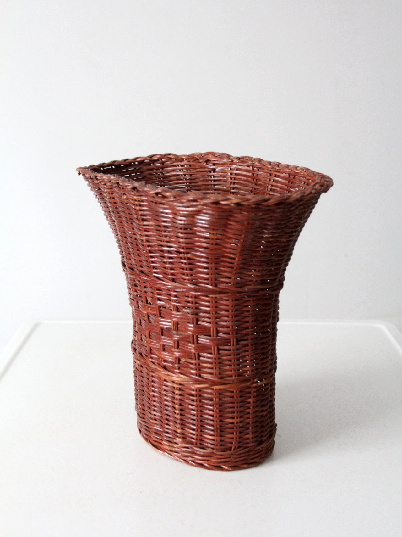 vintage wicker basket vase