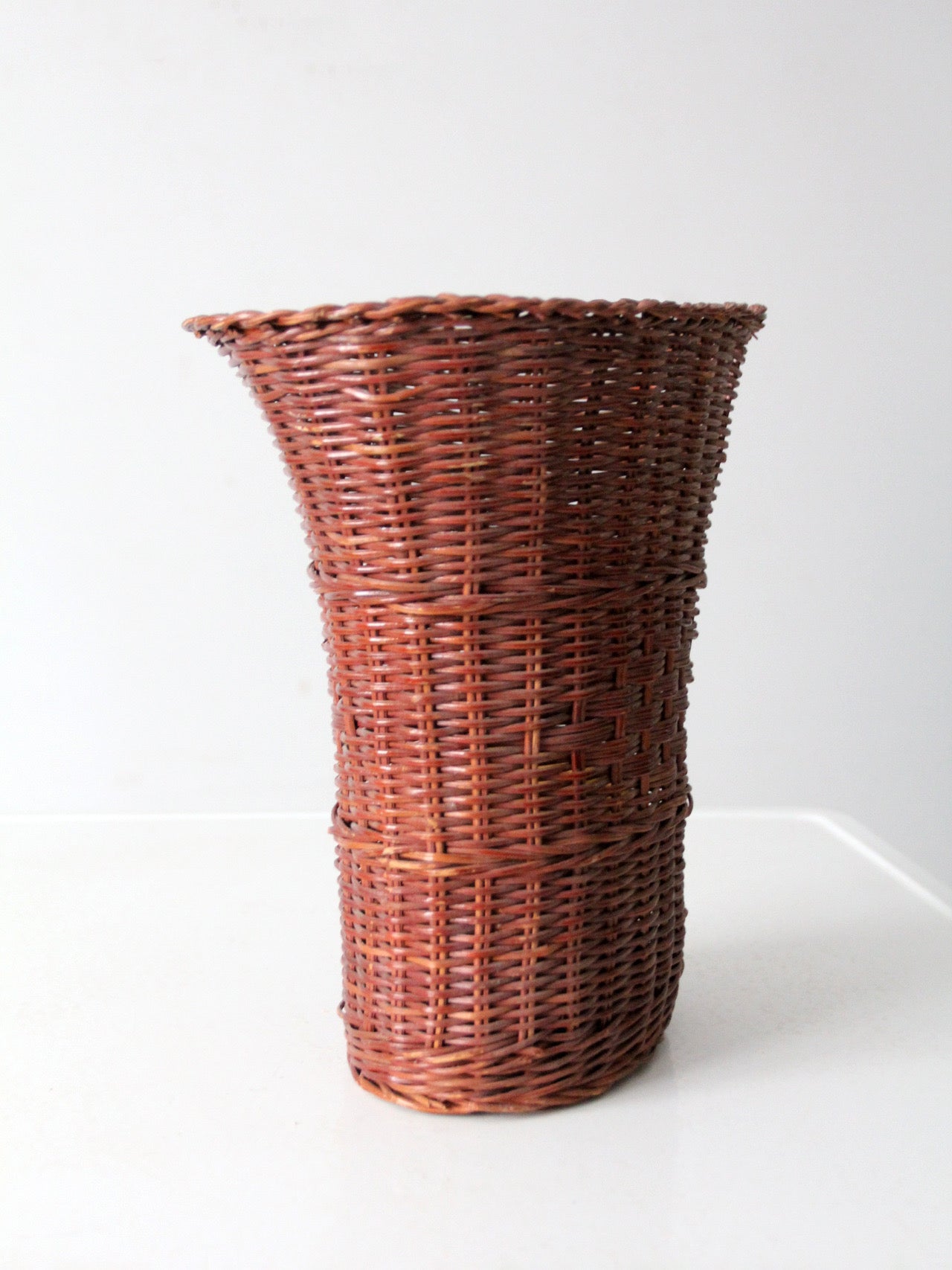 vintage wicker basket vase