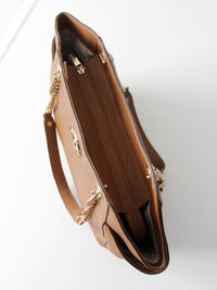 Michael Kors Jet Set Saffiano brown leather tote bag