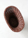 vintage wicker basket vase