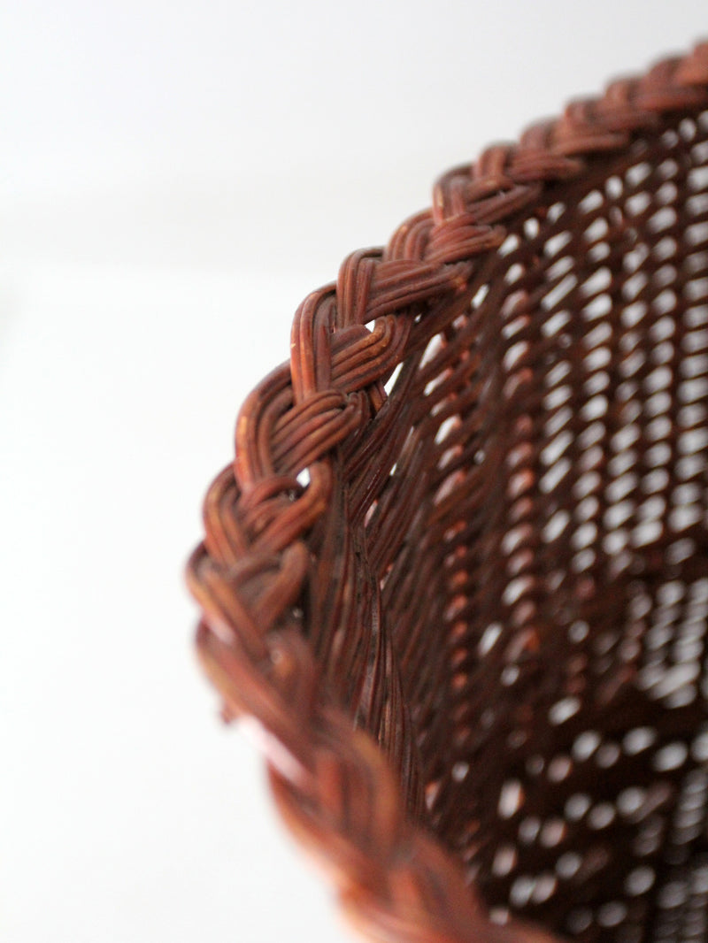 vintage wicker basket vase