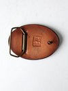 vintage farmer leather belt buckle