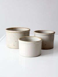 antique stoneware crocks | set of 3