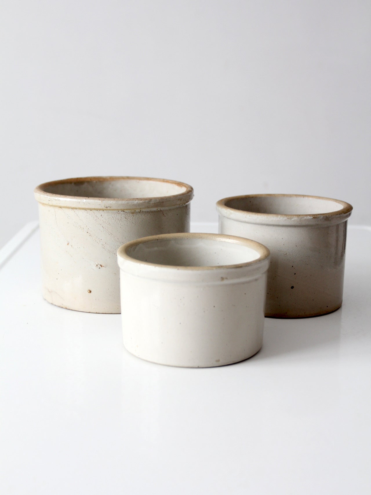 antique stoneware crocks | set of 3