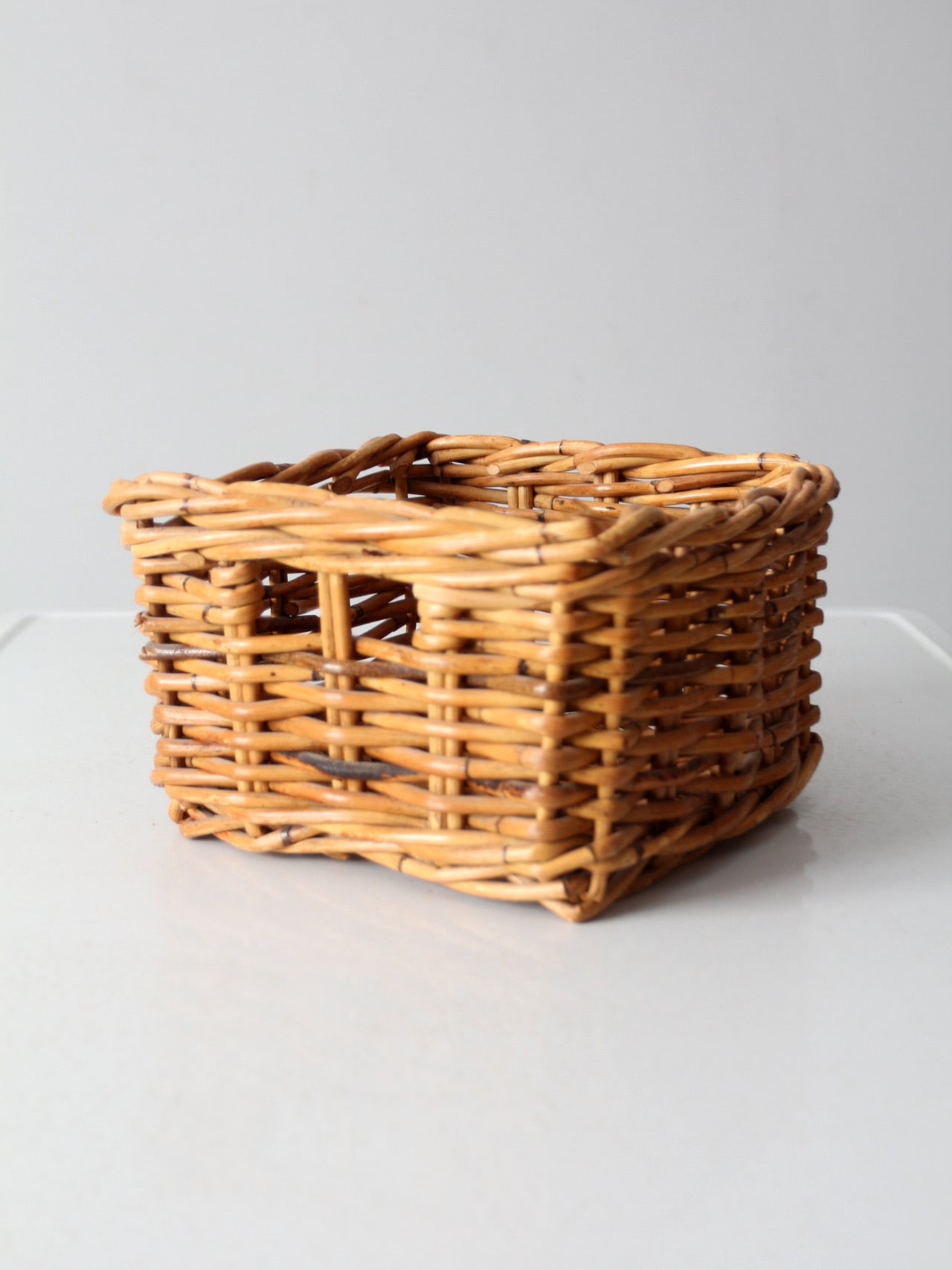vintage woven rattan storage basket