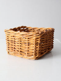 vintage woven rattan storage basket