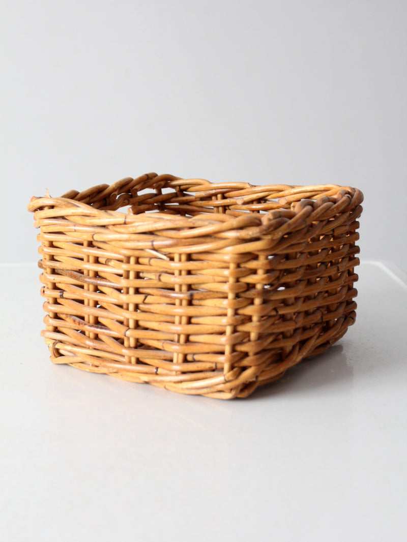vintage woven rattan storage basket