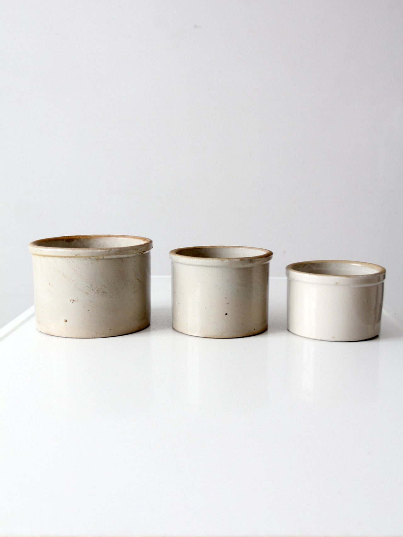 antique stoneware crocks | set of 3