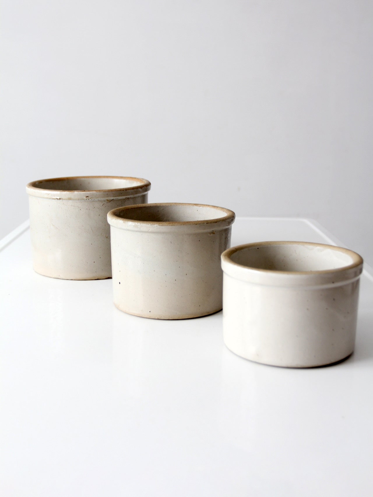 antique stoneware crocks | set of 3